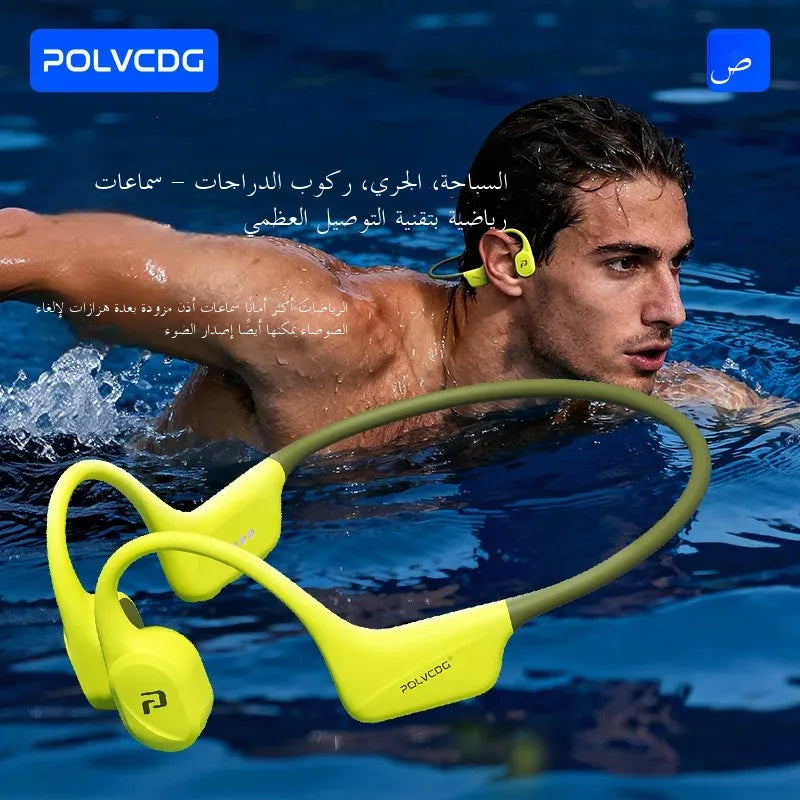 POLVCDG x34 Bone Conduction Swimming Earphones Silicone Head 32GB Memory IPX8 Waterproof 26g Sports Climbing Earphones