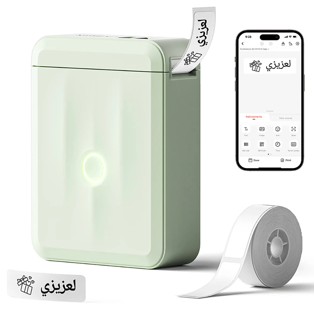 Niimbot D110 Mini Handheld Thermal Label Maker Wireless Sticker Machine Inkless Pocket with Label Sticker for Home Office