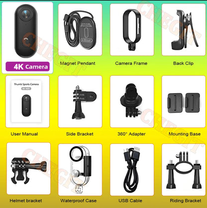 4K Motorcycle Mini Recorder Finger WIFI Action Camera Lightweight POV Motorcycle Road Sport Cam Bicycle Vlog Pet Body Camera
