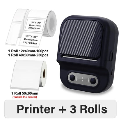 Support 12-57mm Width Mini Thermal Label Printer Self-adhesive Paper Portable Inkless Printer Bluetooth Sticker Tag Label Maker