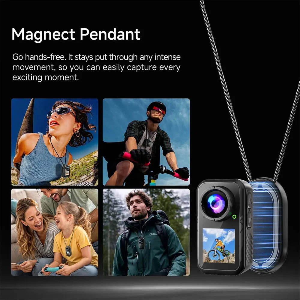 5K Thumb Action Camera 4K 60FPS WiFi 6-Axis Stabilization Touch Screen Sports Camera Magnetic Motorcycle Bike Waterproof Bodycam