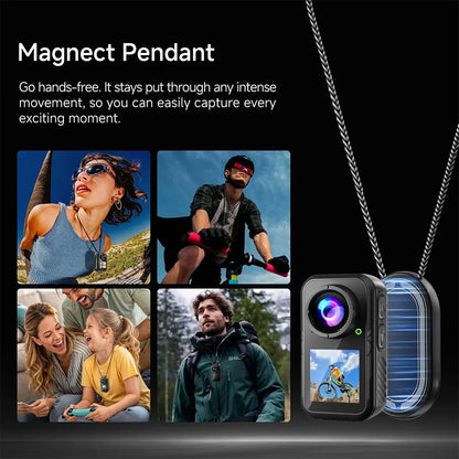 5K Thumb Action Camera 4K 60FPS WiFi 6-Axis Stabilization Touch Screen Sports Camera Magnetic Motorcycle Bike Waterproof Bodycam