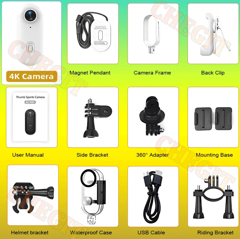 4K Motorcycle Mini Recorder Finger WIFI Action Camera Lightweight POV Motorcycle Road Sport Cam Bicycle Vlog Pet Body Camera