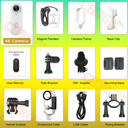 4K Motorcycle Mini Recorder Finger WIFI Action Camera Lightweight POV Motorcycle Road Sport Cam Bicycle Vlog Pet Body Camera