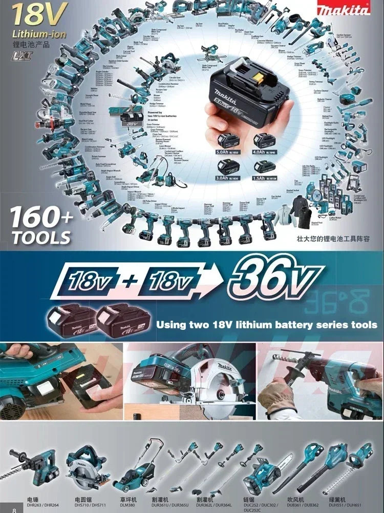 🎐 2025 Makita BL1860 BL1850B BL1850 BL1840 BL1830 Screwdriver Battery & Charger 18v Replacement Power Tool Batteries.