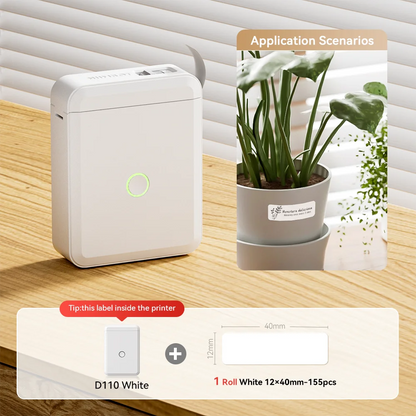 Niimbot D110 Mini Handheld Thermal Label Maker Wireless Sticker Machine Inkless Pocket with Label Sticker for Home Office