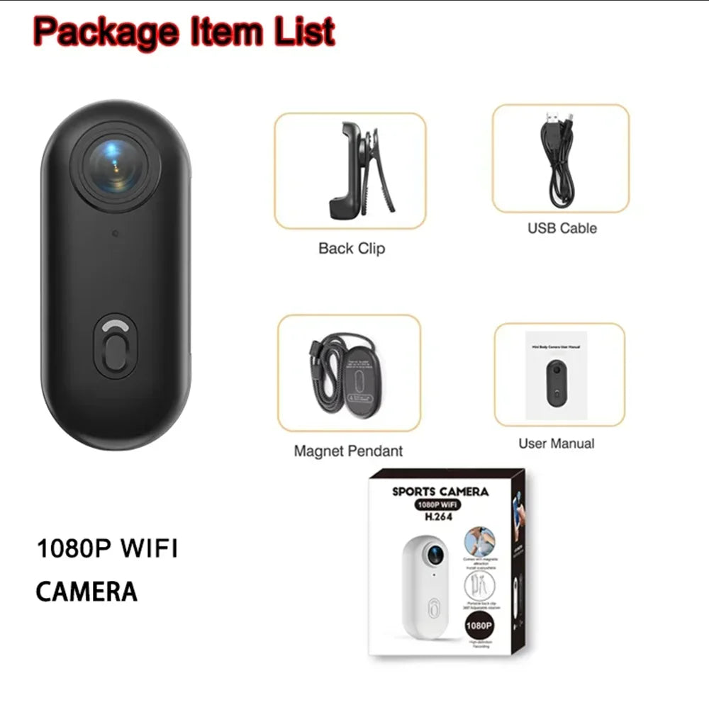 4K Motorcycle Mini Recorder Finger WIFI Action Camera Lightweight POV Motorcycle Road Sport Cam Bicycle Vlog Pet Body Camera