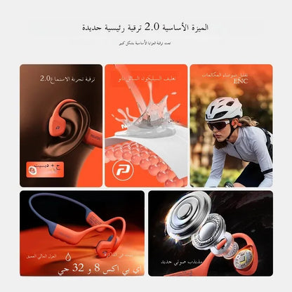 POLVCDG bone conduction swimming earphones IPX8 waterproof 32GB memory Bluetooth 5.4 silicone material 2025 new product x16