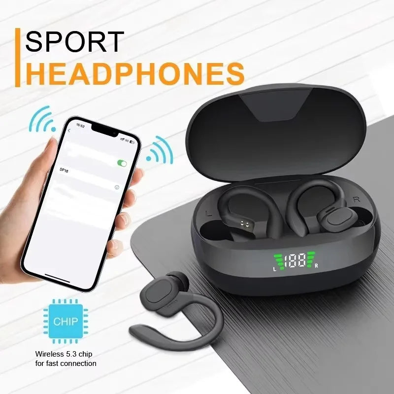 SP16 Wireless Earphones Ture Wireless Earbuds Ear Hook Sports HiFI Stereo Waterproof Headset With Mic TWS Headphone